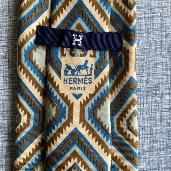 Hermes Other - Hermes blue silk tie